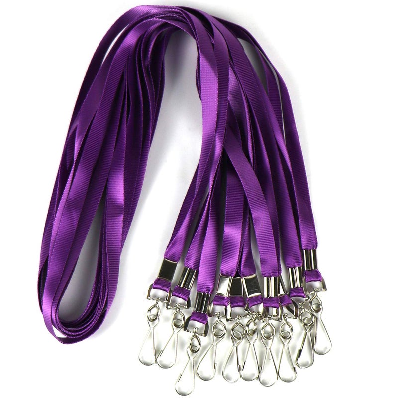 Ollain Bulk Lanyards Premium Cruise Lanyard Nylon Badge Lanyards Id Holder Perfect for Office, Kids, Teachers (Purple, 100Pack) - Image 1